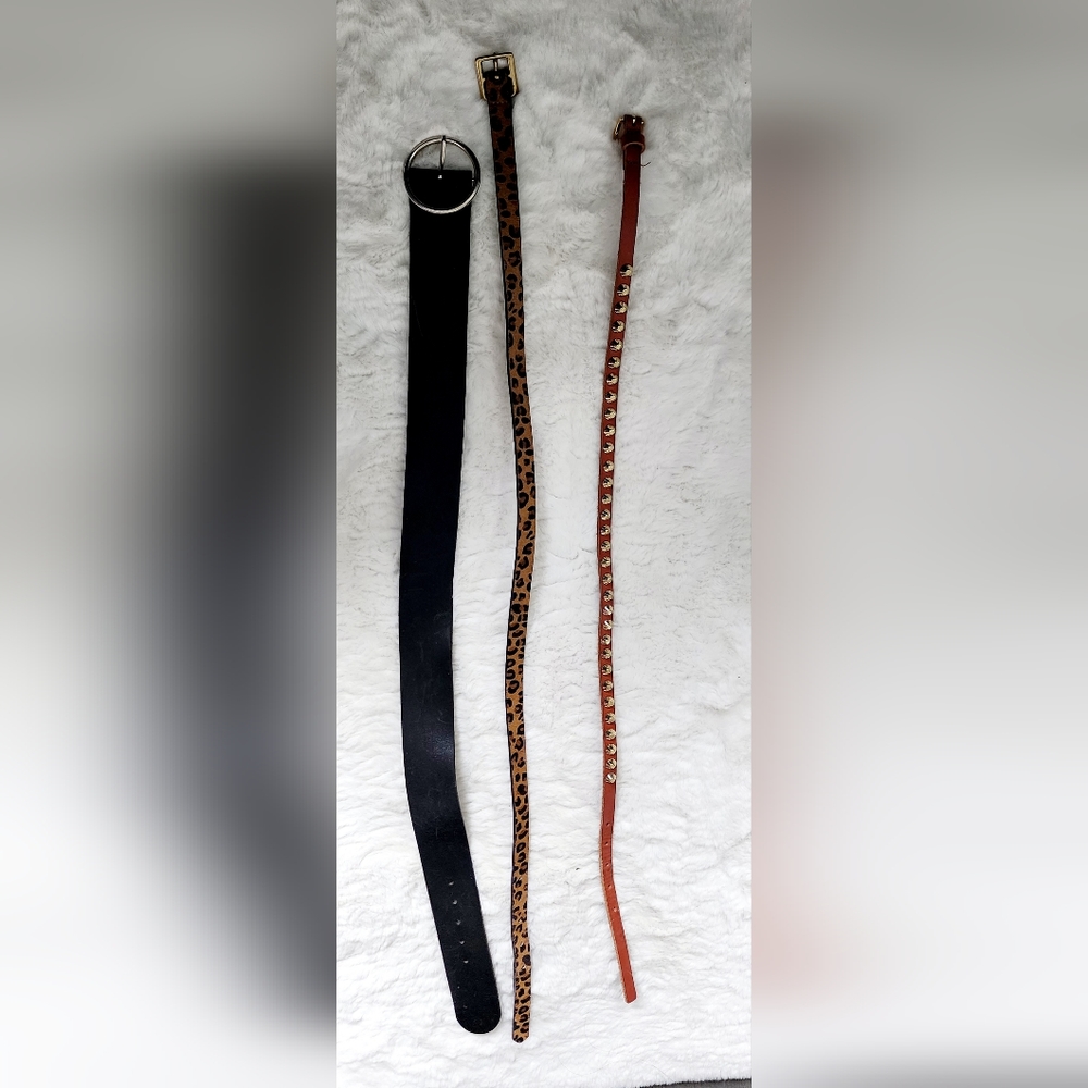 Leather belts x3